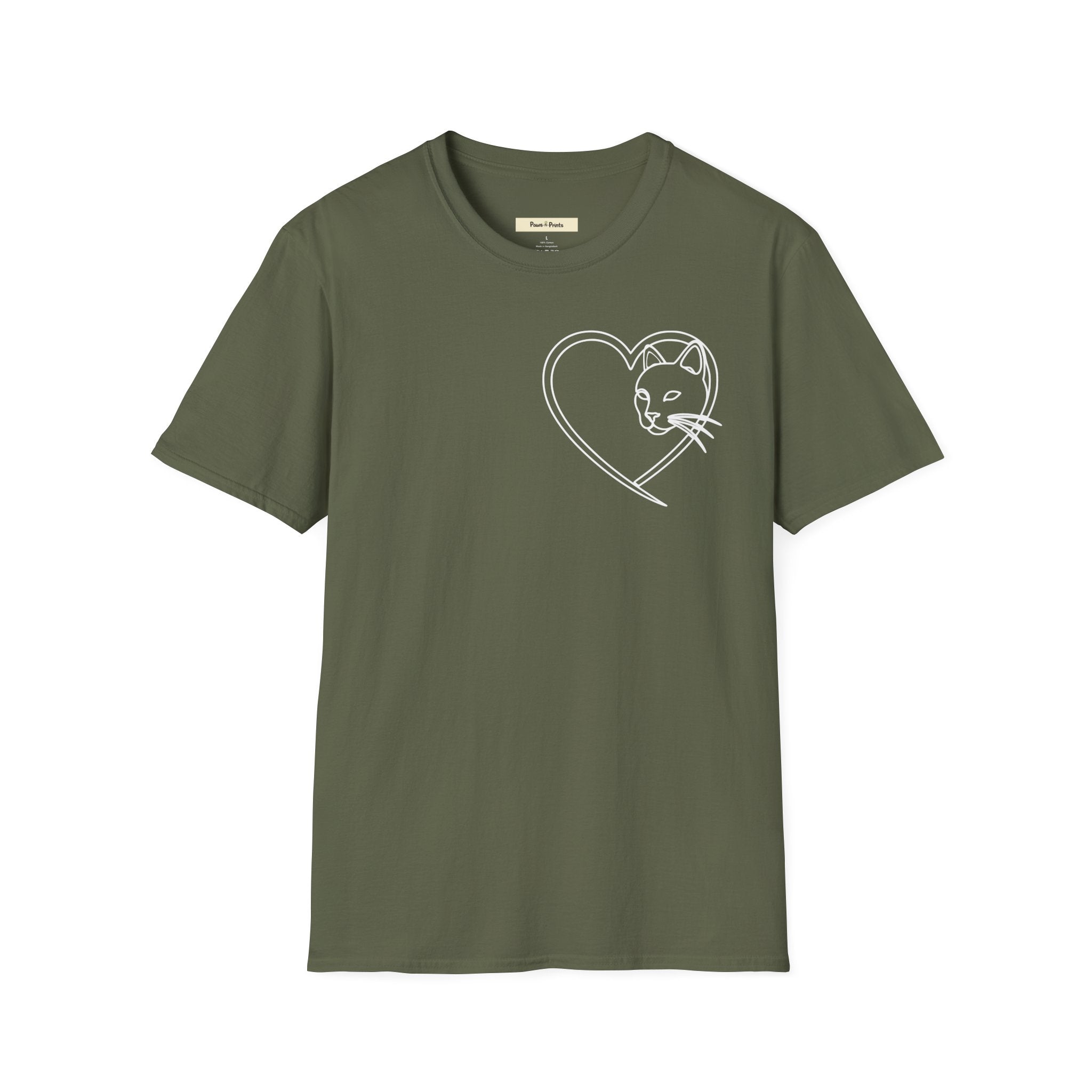 Cat Faced Heart T-Shirt