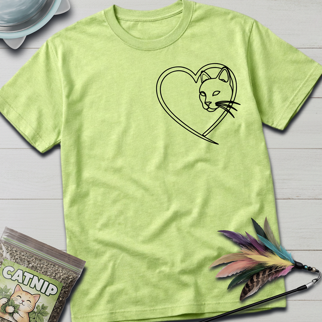 Cat Faced Heart T-Shirt