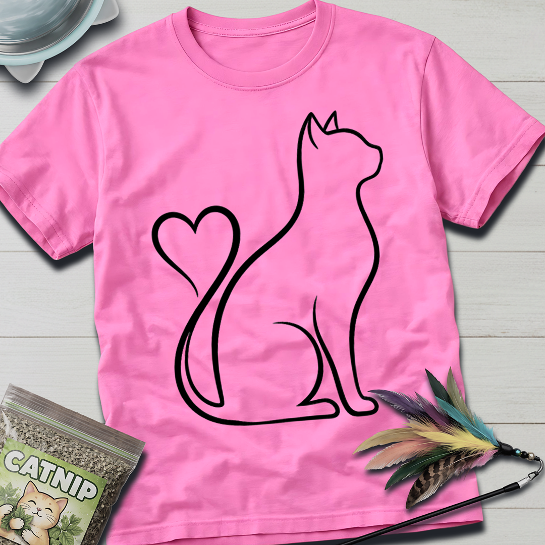 Cat Heart Tail T-Shirt