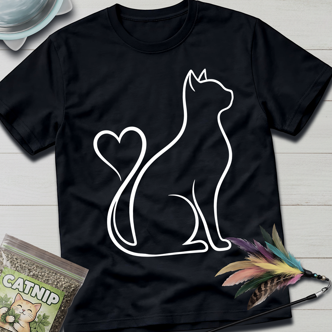 Cat Heart Tail T-Shirt
