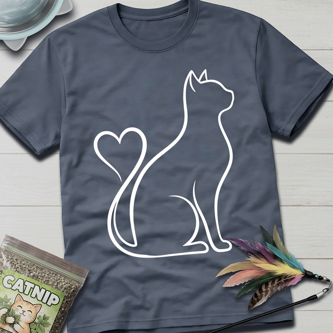 Cat Heart Tail T-Shirt