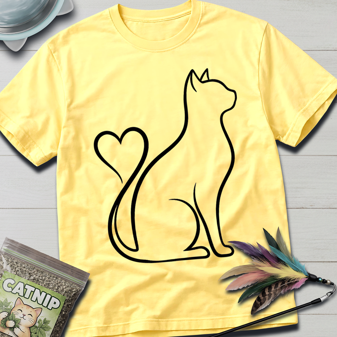 Cat Heart Tail T-Shirt
