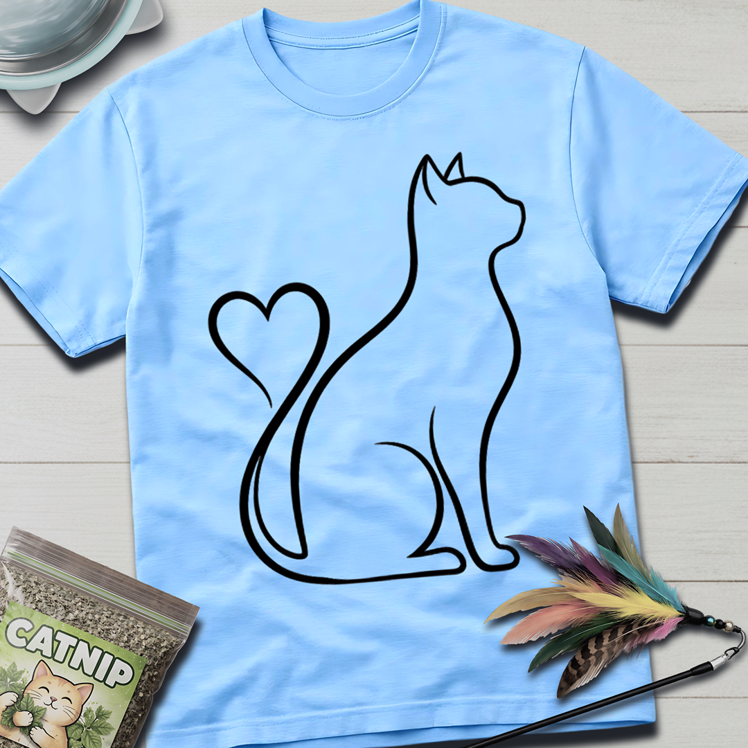 Cat Heart Tail T-Shirt