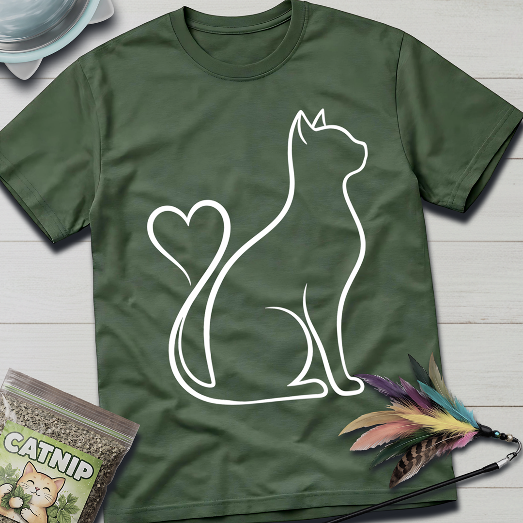 Cat Heart Tail T-Shirt