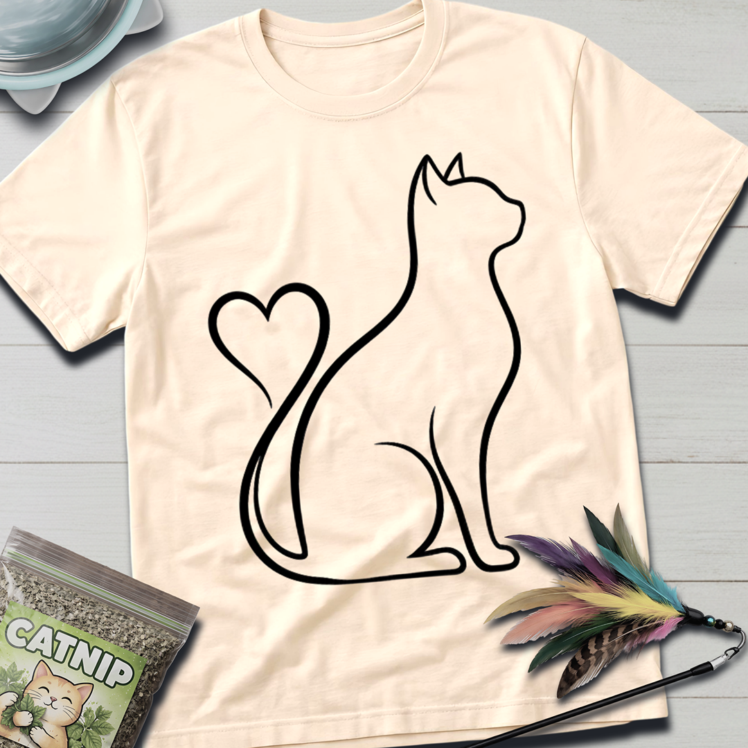 Cat Heart Tail T-Shirt