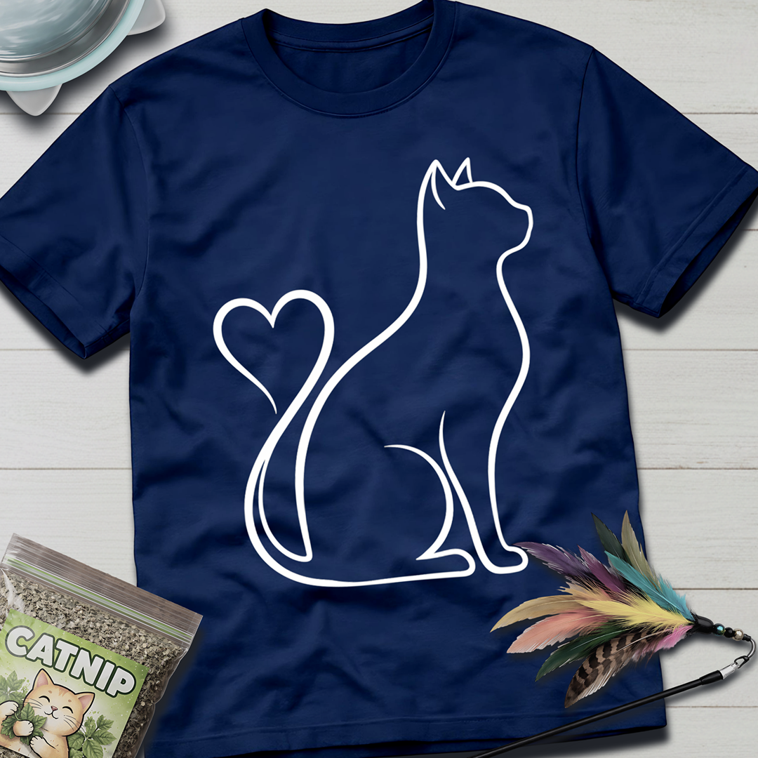 Cat Heart Tail T-Shirt