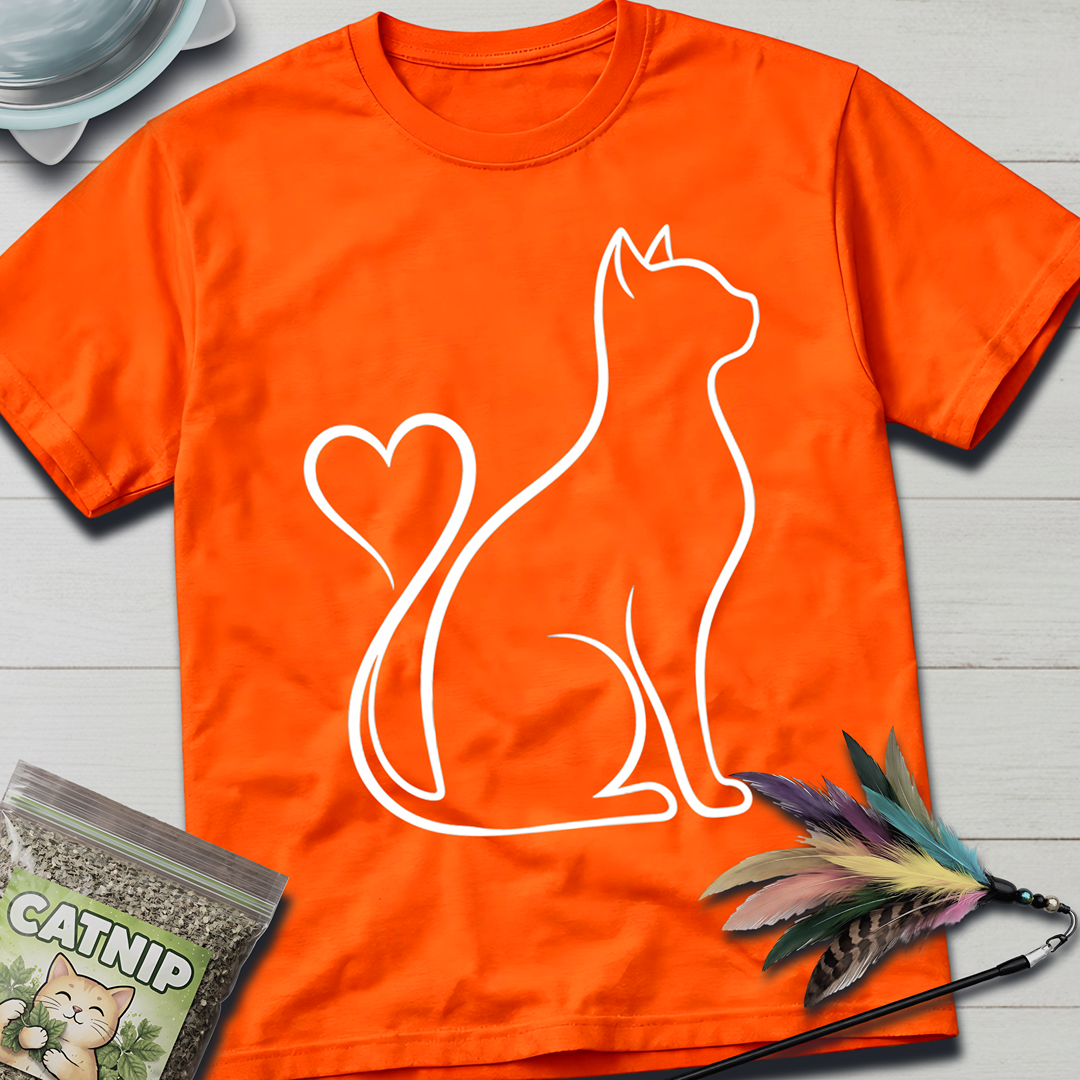 Cat Heart Tail T-Shirt