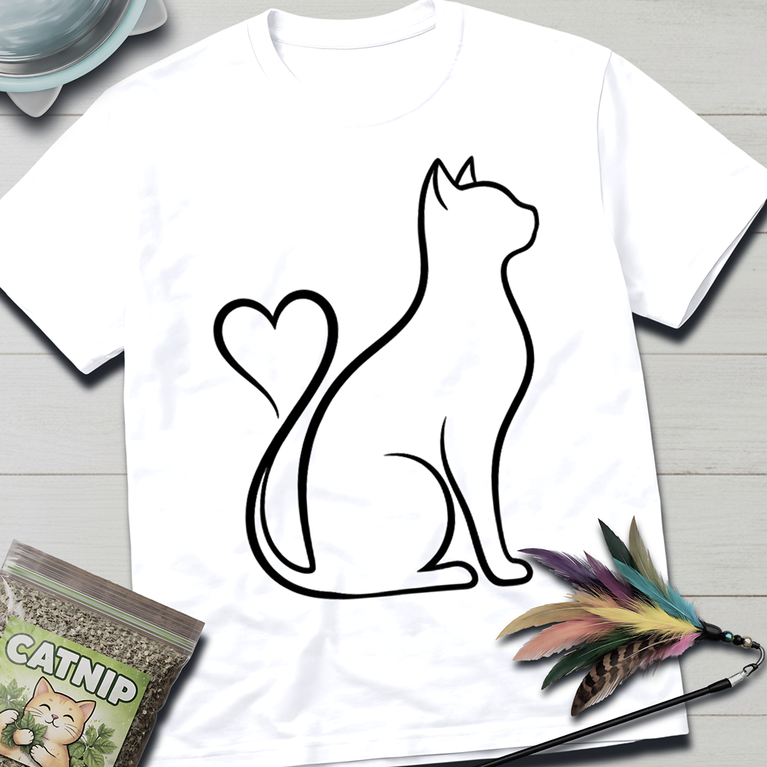 Cat Heart Tail T-Shirt