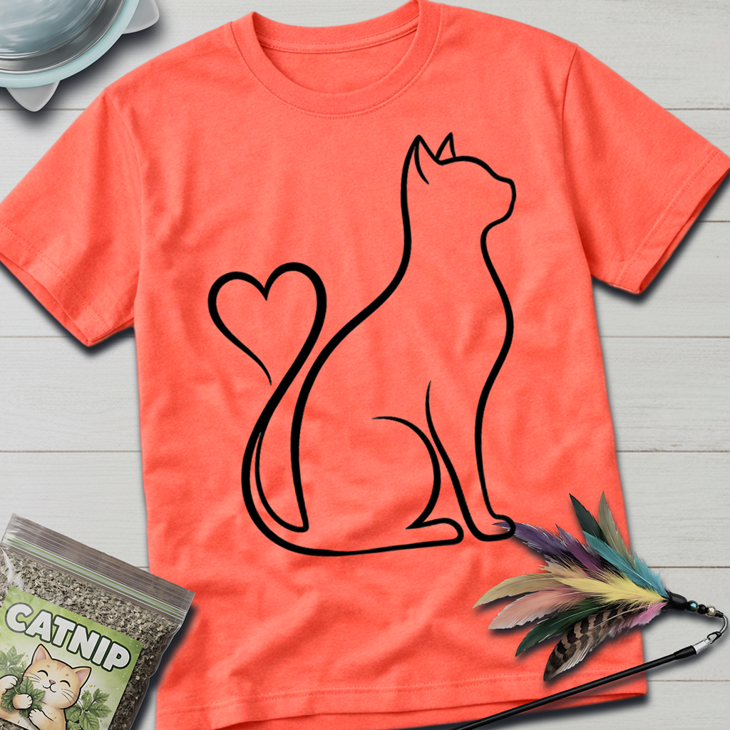 Cat Heart Tail T-Shirt