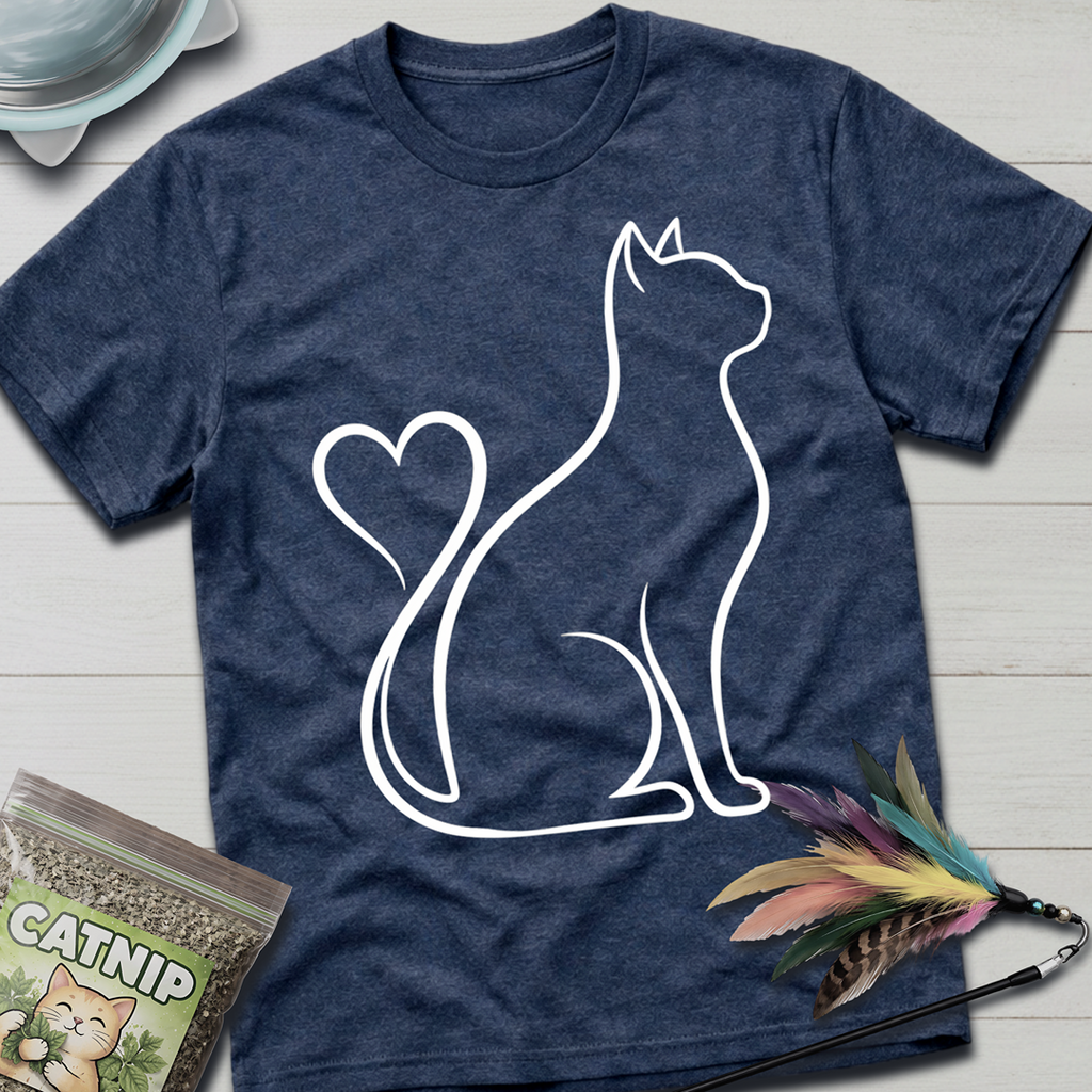 Cat Heart Tail T-Shirt