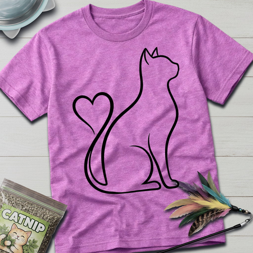 Cat Heart Tail T-Shirt