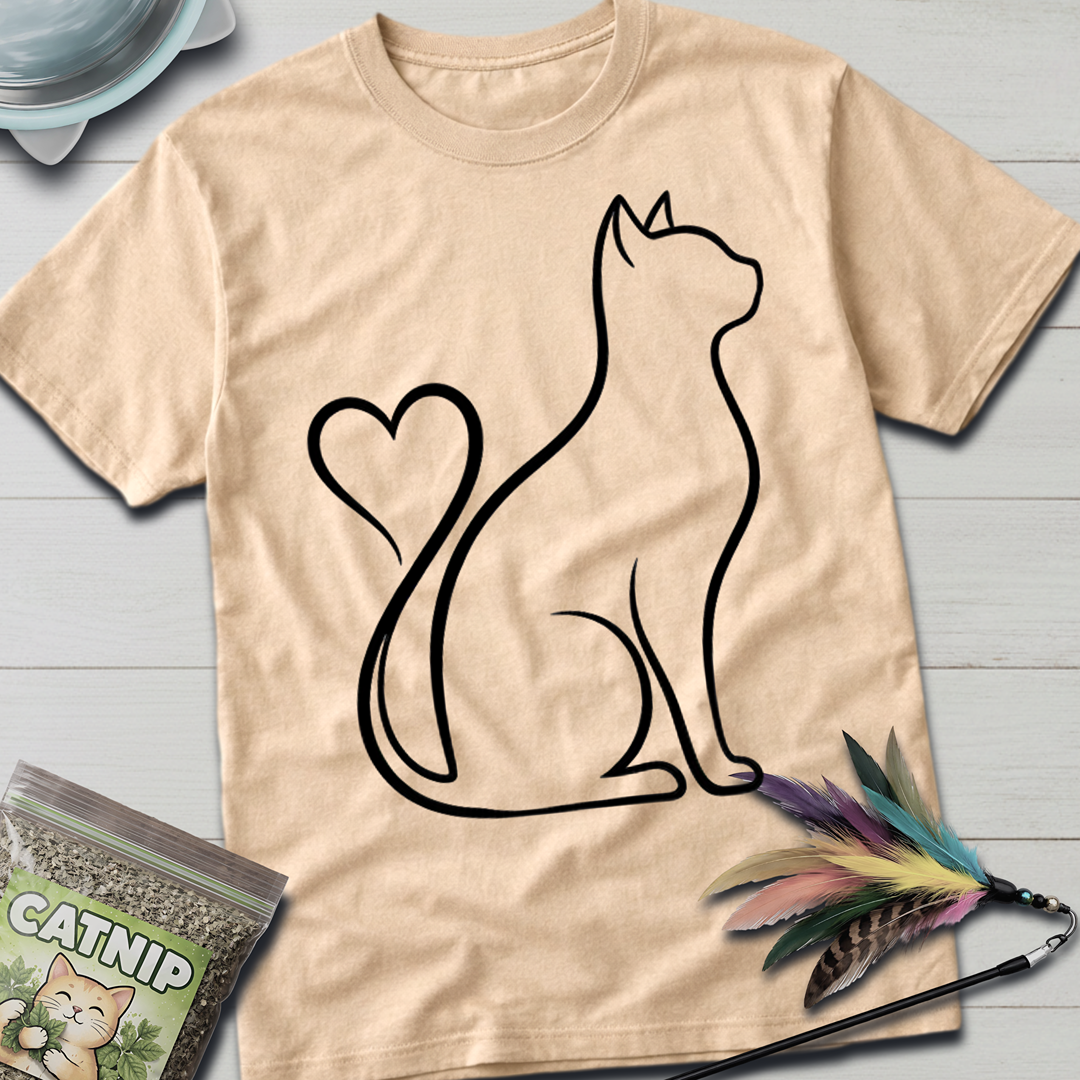 Cat Heart Tail T-Shirt