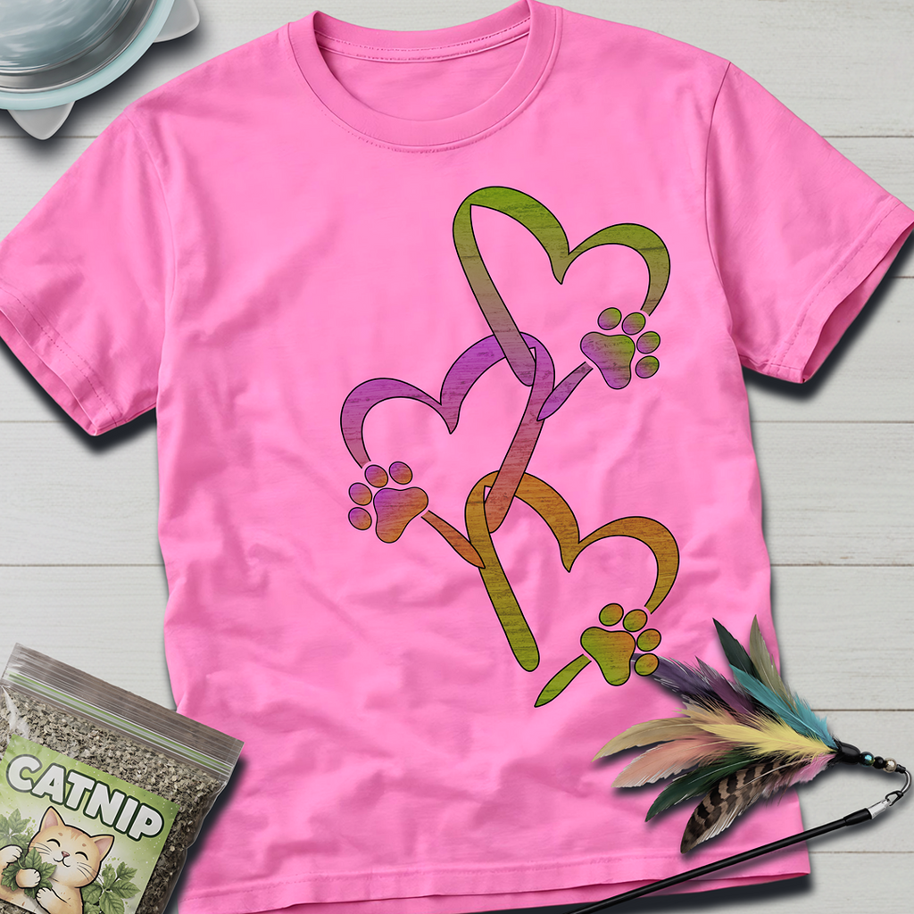 Cat Paw Hearts T-Shirt