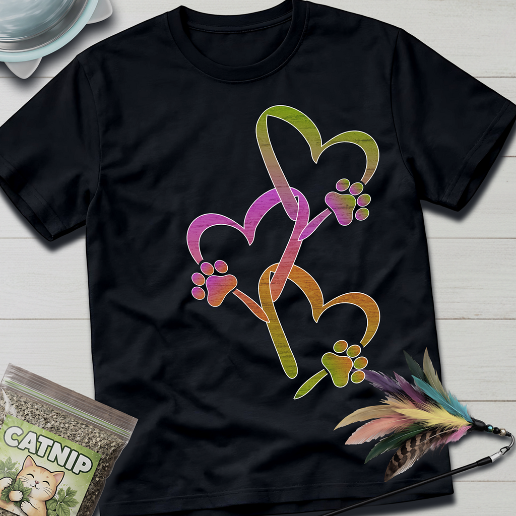 Cat Paw Hearts T-Shirt