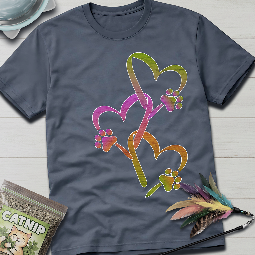 Cat Paw Hearts T-Shirt