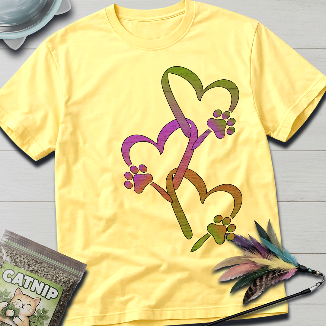 Cat Paw Hearts T-Shirt