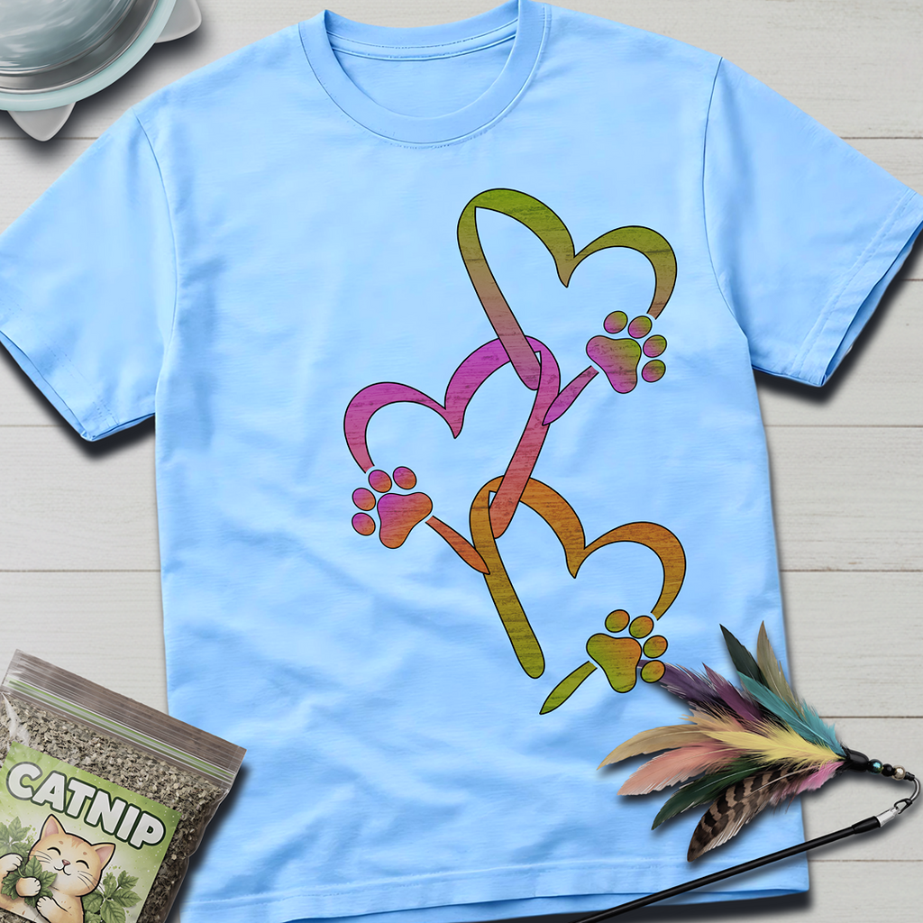 Cat Paw Hearts T-Shirt