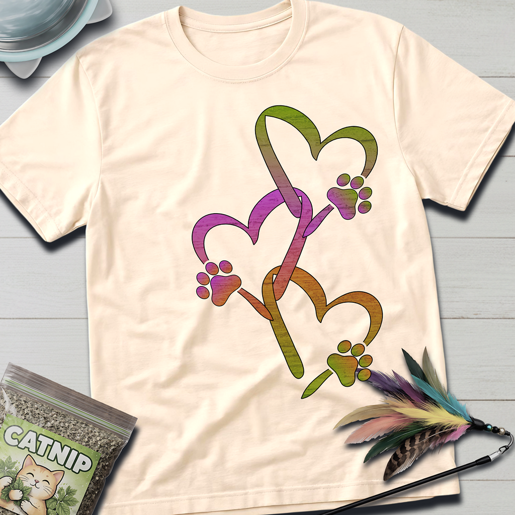 Cat Paw Hearts T-Shirt