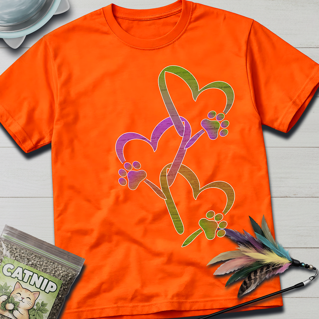 Cat Paw Hearts T-Shirt