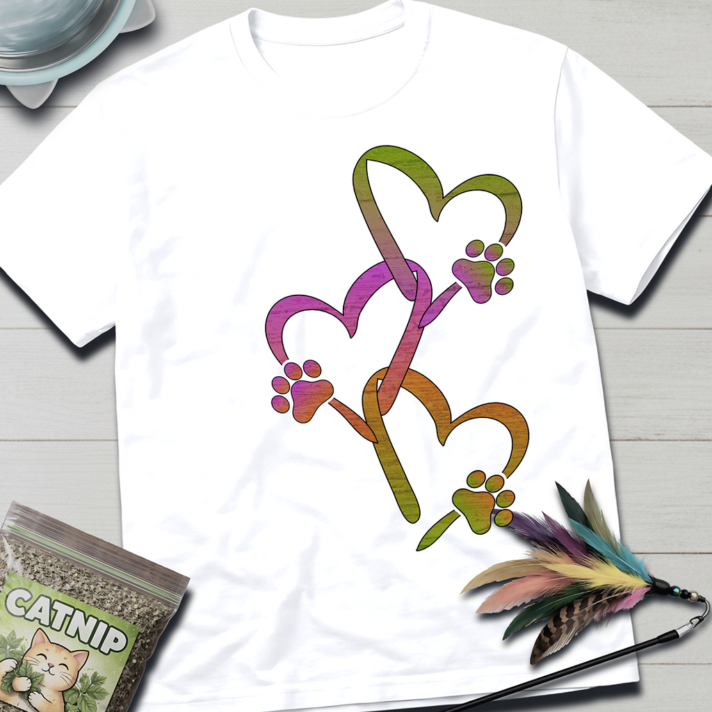 Cat Paw Hearts T-Shirt