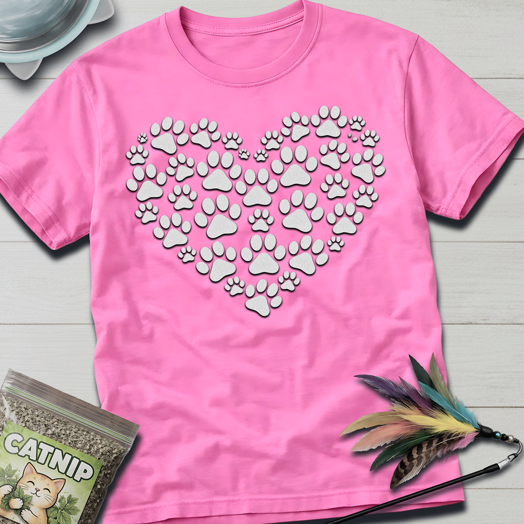 Cat Paw Heart T-Shirt