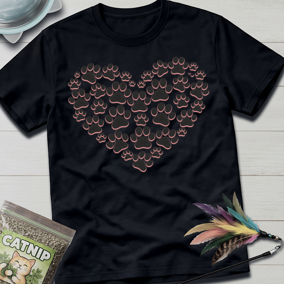 Cat Paw Heart T-Shirt