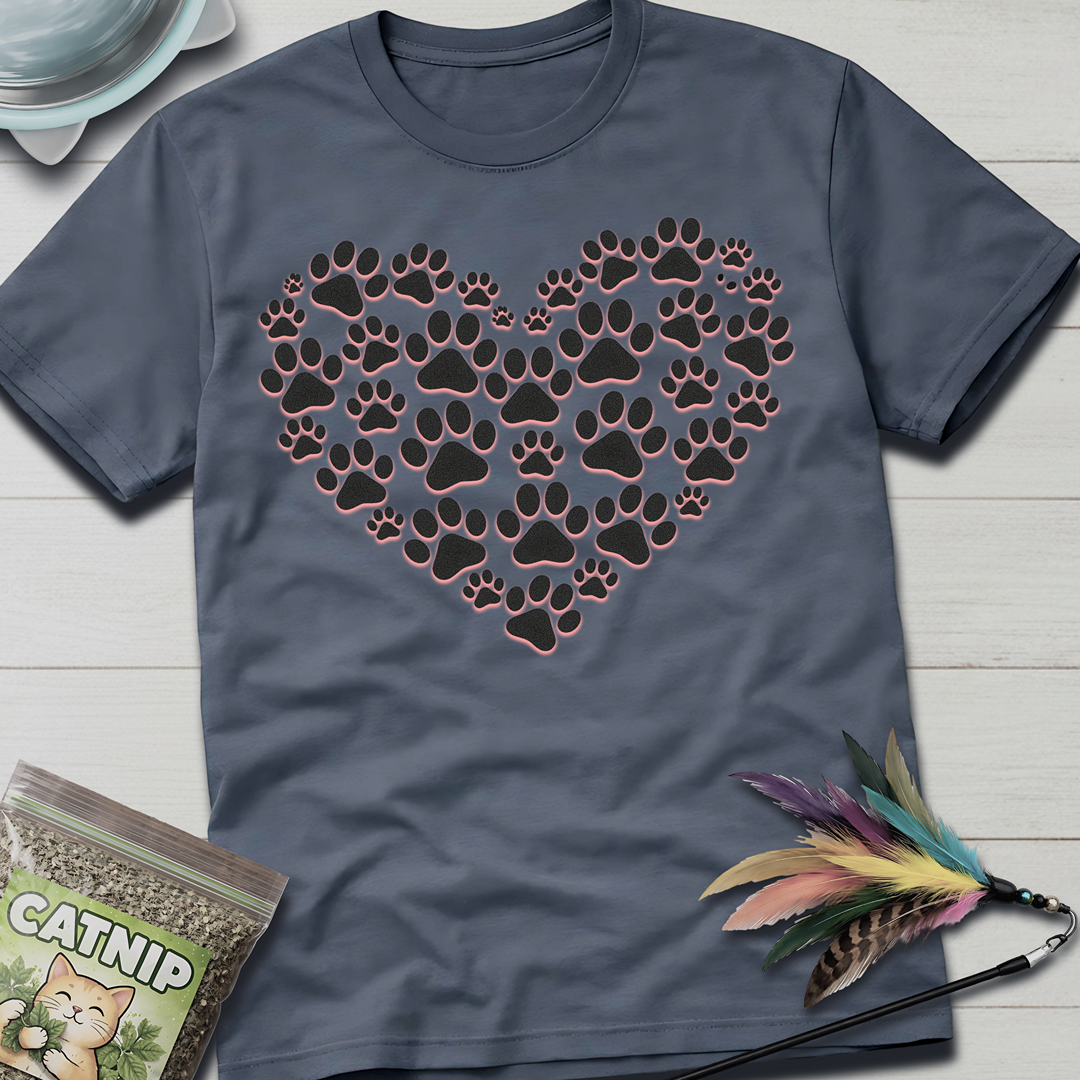 Cat Paw Heart T-Shirt