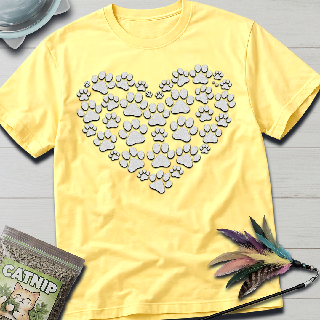 Cat Paw Heart T-Shirt