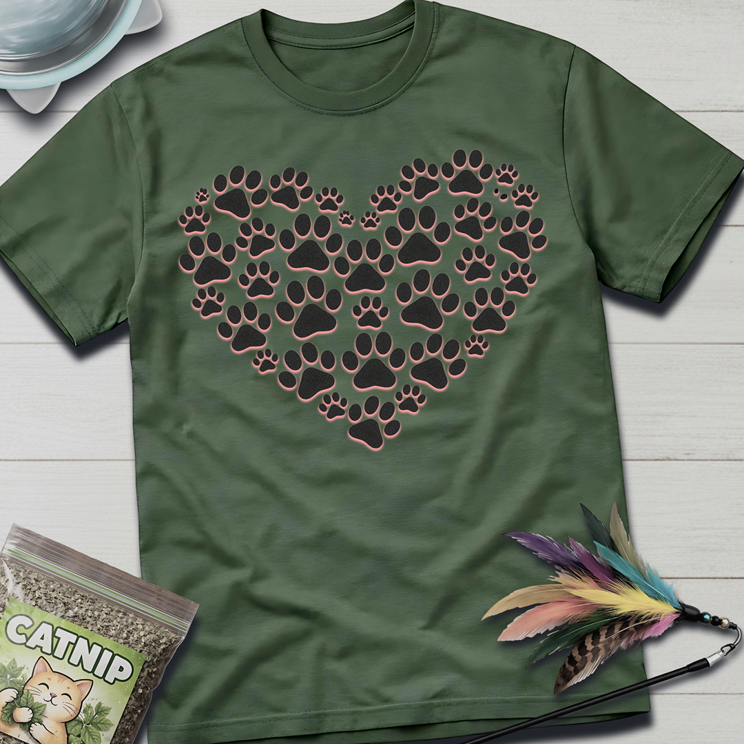 Cat Paw Heart T-Shirt