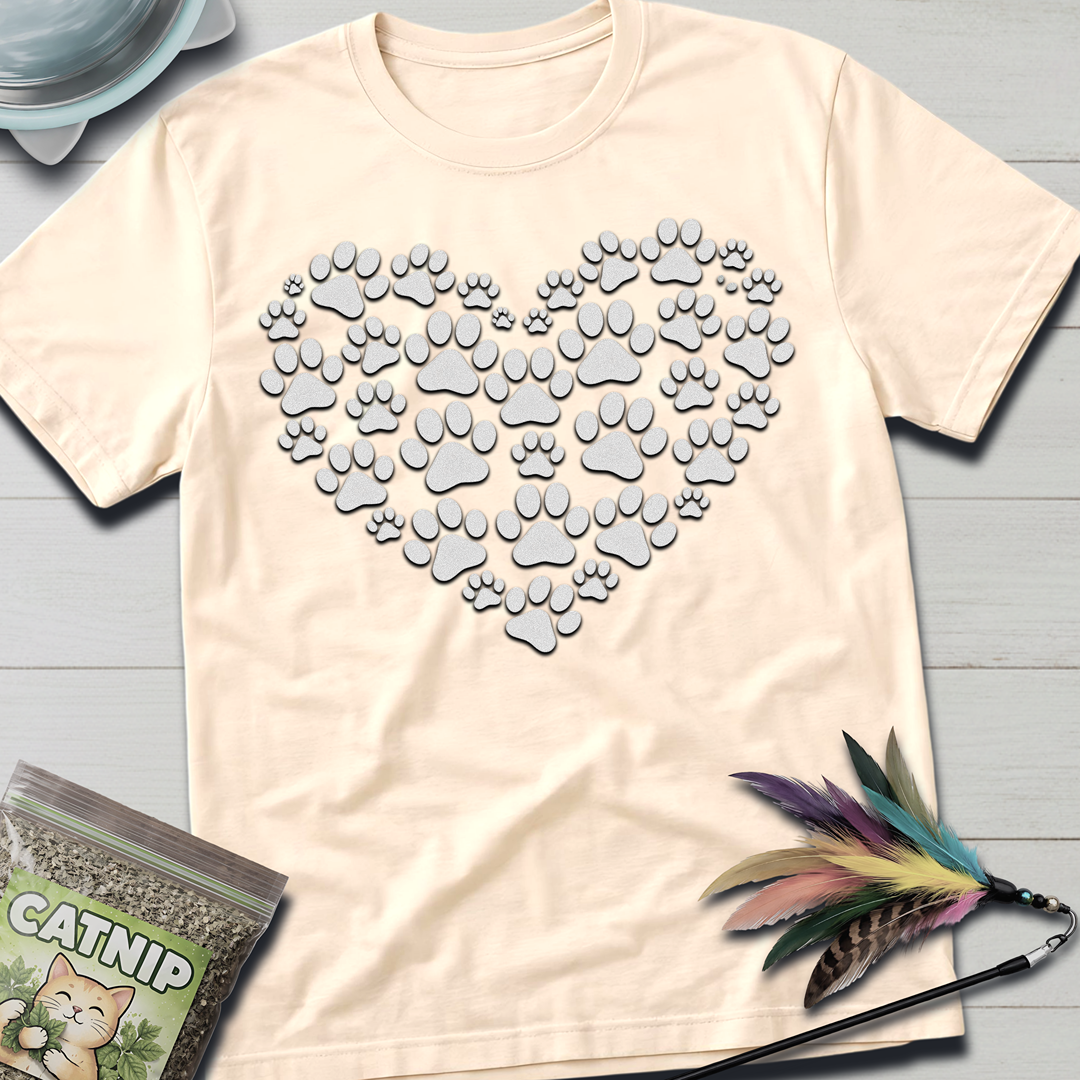 Cat Paw Heart T-Shirt