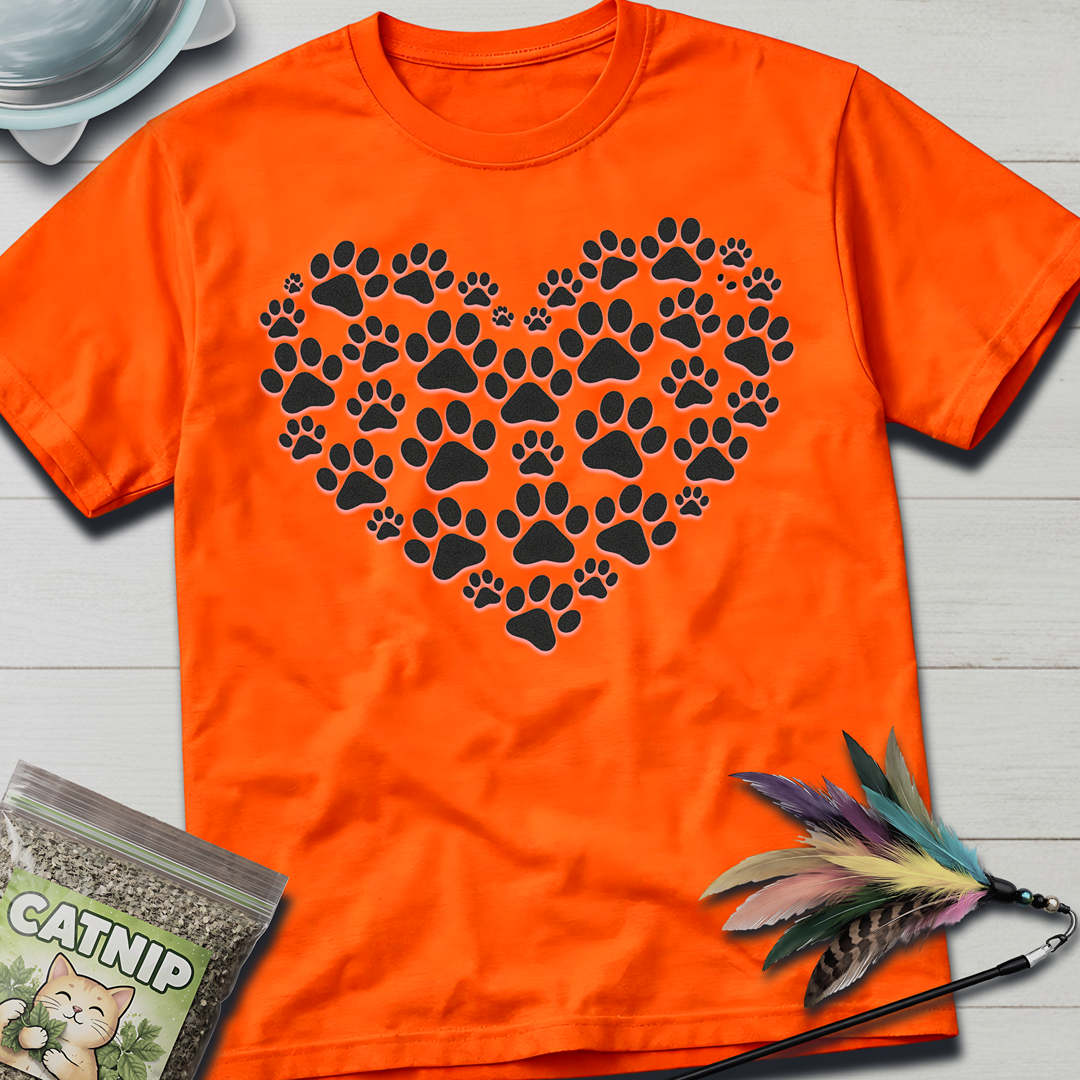 Cat Paw Heart T-Shirt