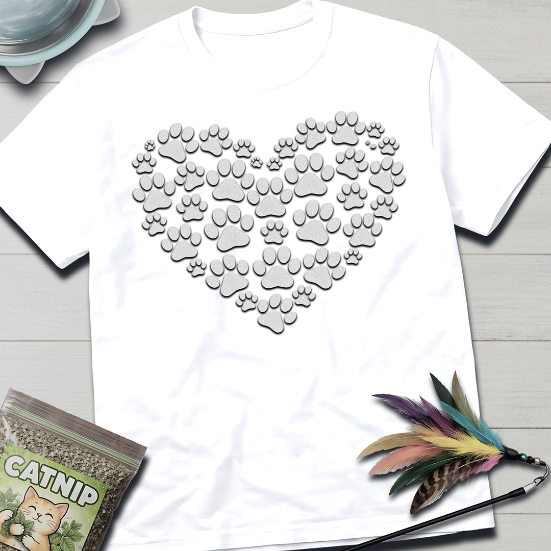 Cat Paw Heart T-Shirt