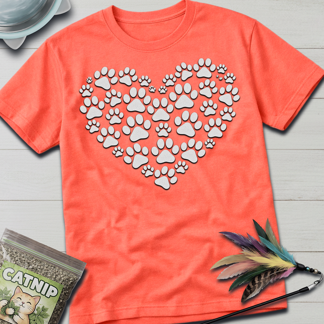 Cat Paw Heart T-Shirt
