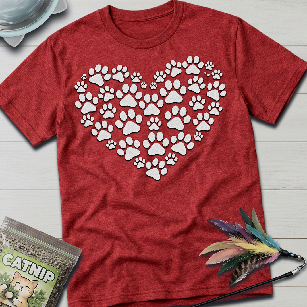 Cat Paw Heart T-Shirt