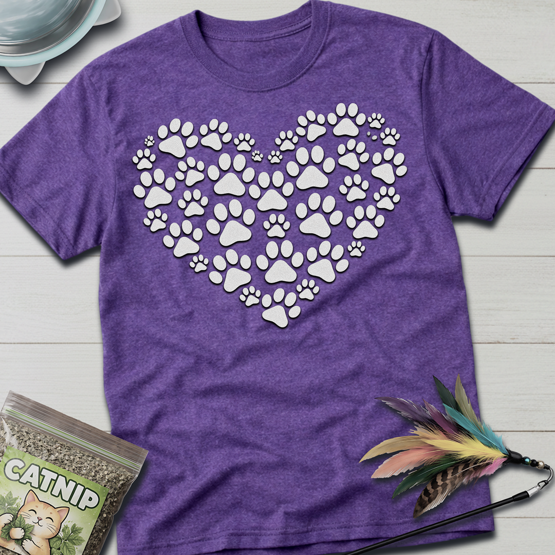 Cat Paw Heart T-Shirt