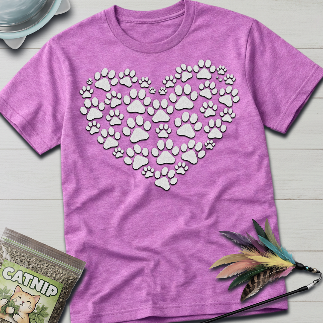 Cat Paw Heart T-Shirt