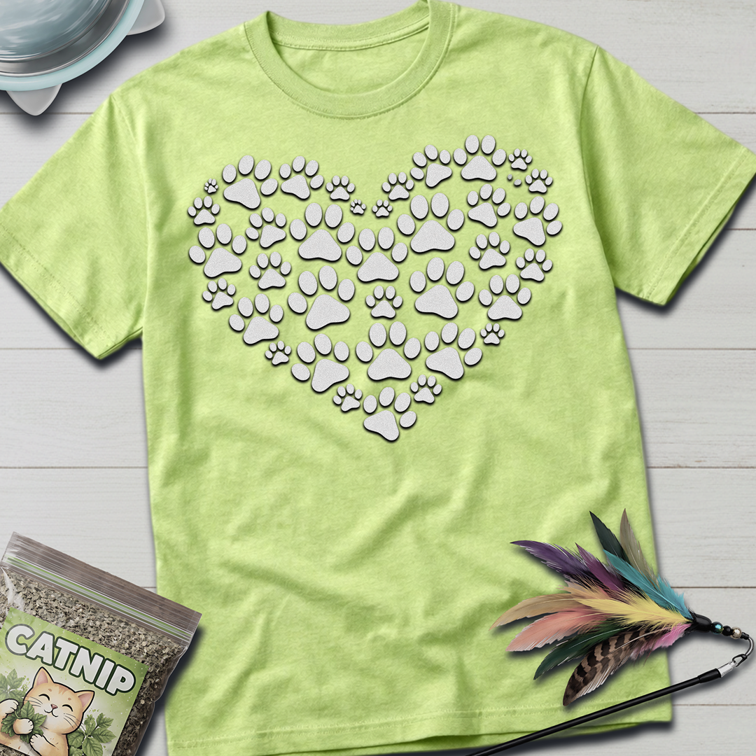 Cat Paw Heart T-Shirt