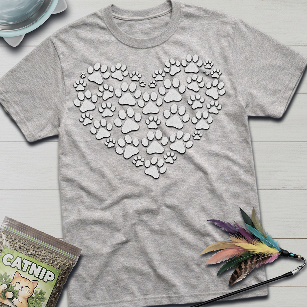Cat Paw Heart T-Shirt