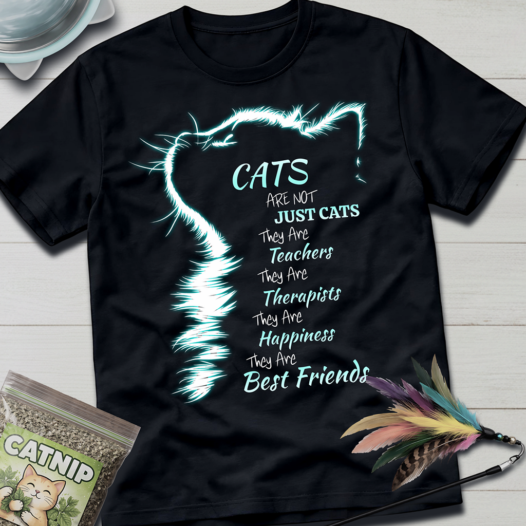 Cats Are Not Just Cats- Blue Glow T-Shirt