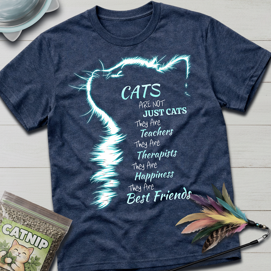 Cats Are Not Just Cats- Blue Glow T-Shirt