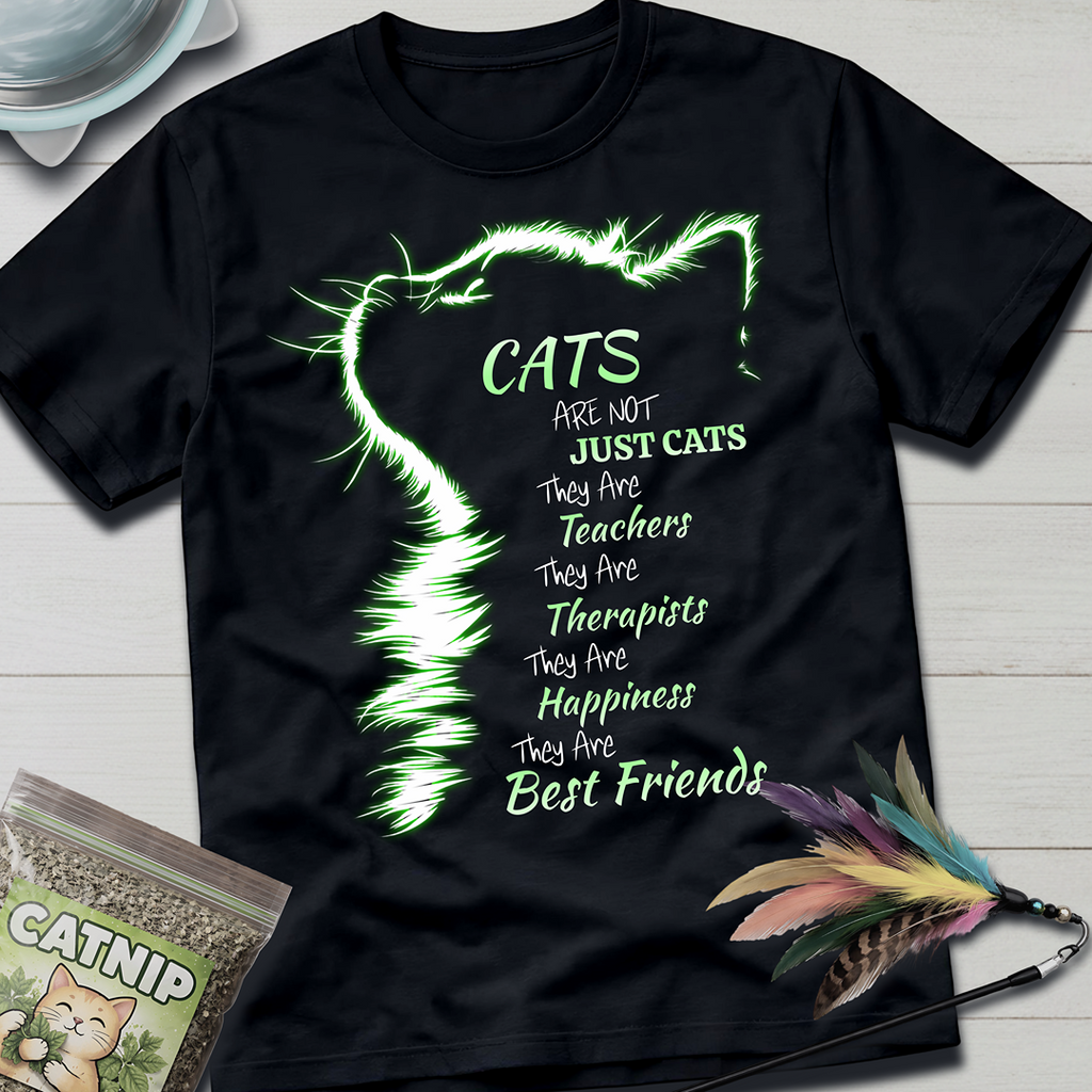 Cats Are Not Just Cats- Green Glow T-Shirt