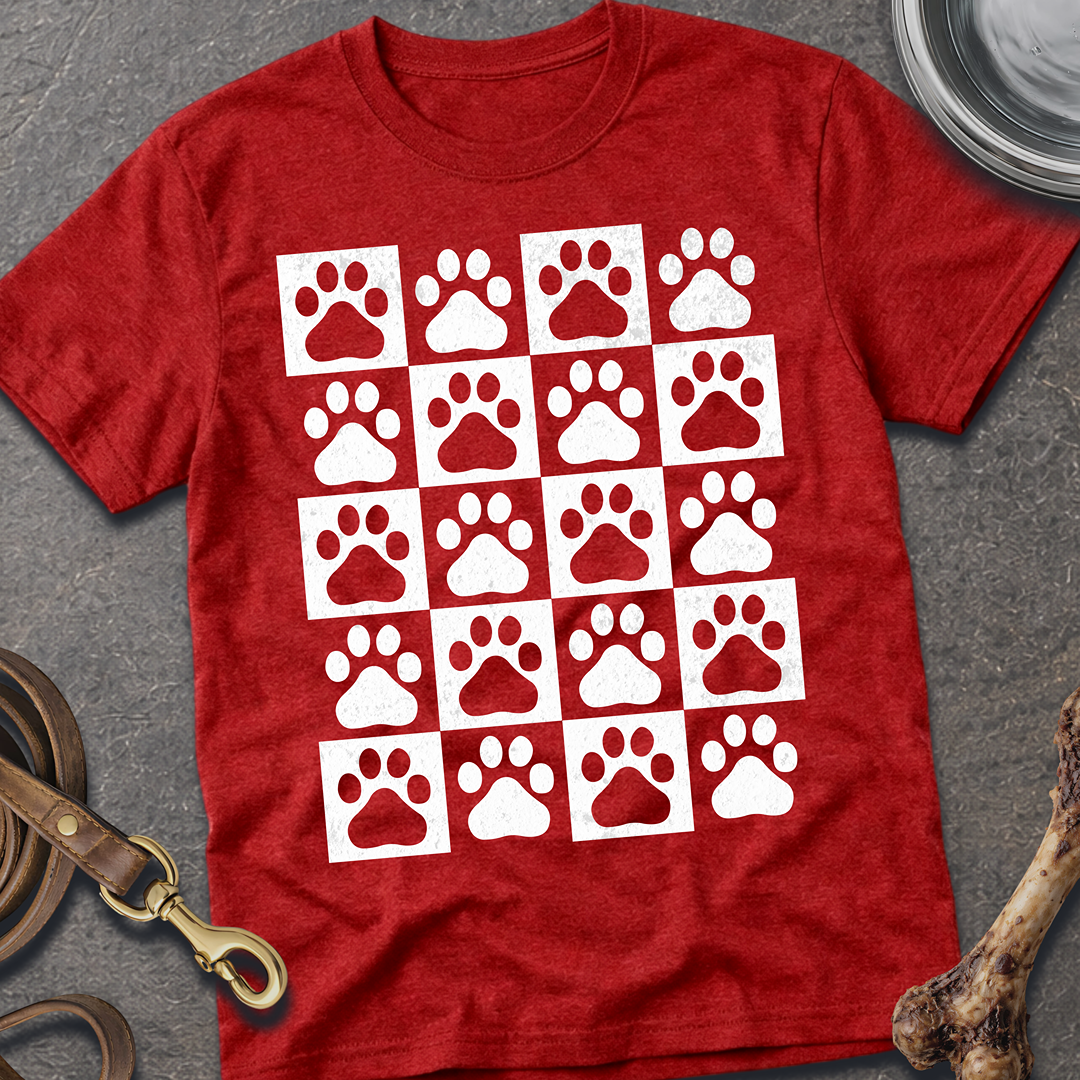 Dog Paw Chess Board T-Shirt