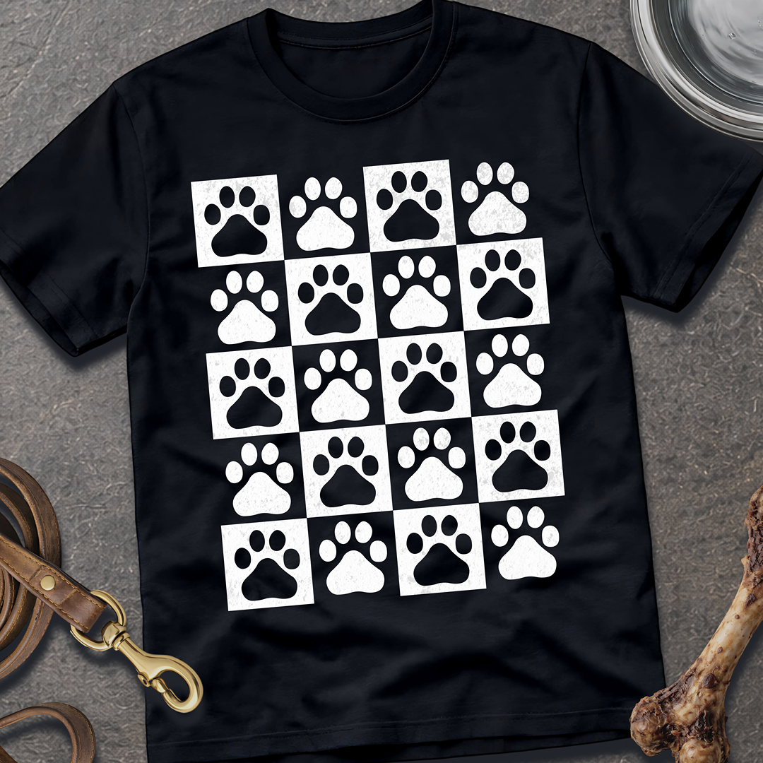 Dog Paw Chess Board T-Shirt
