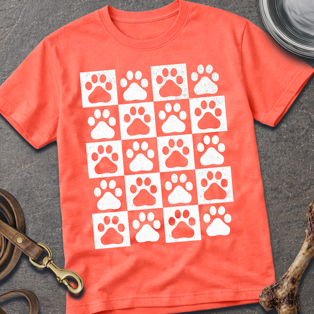 Dog Paw Chess Board T-Shirt