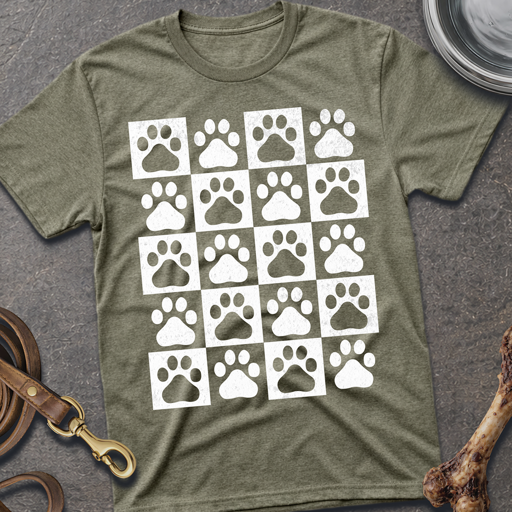 Dog Paw Chess Board T-Shirt