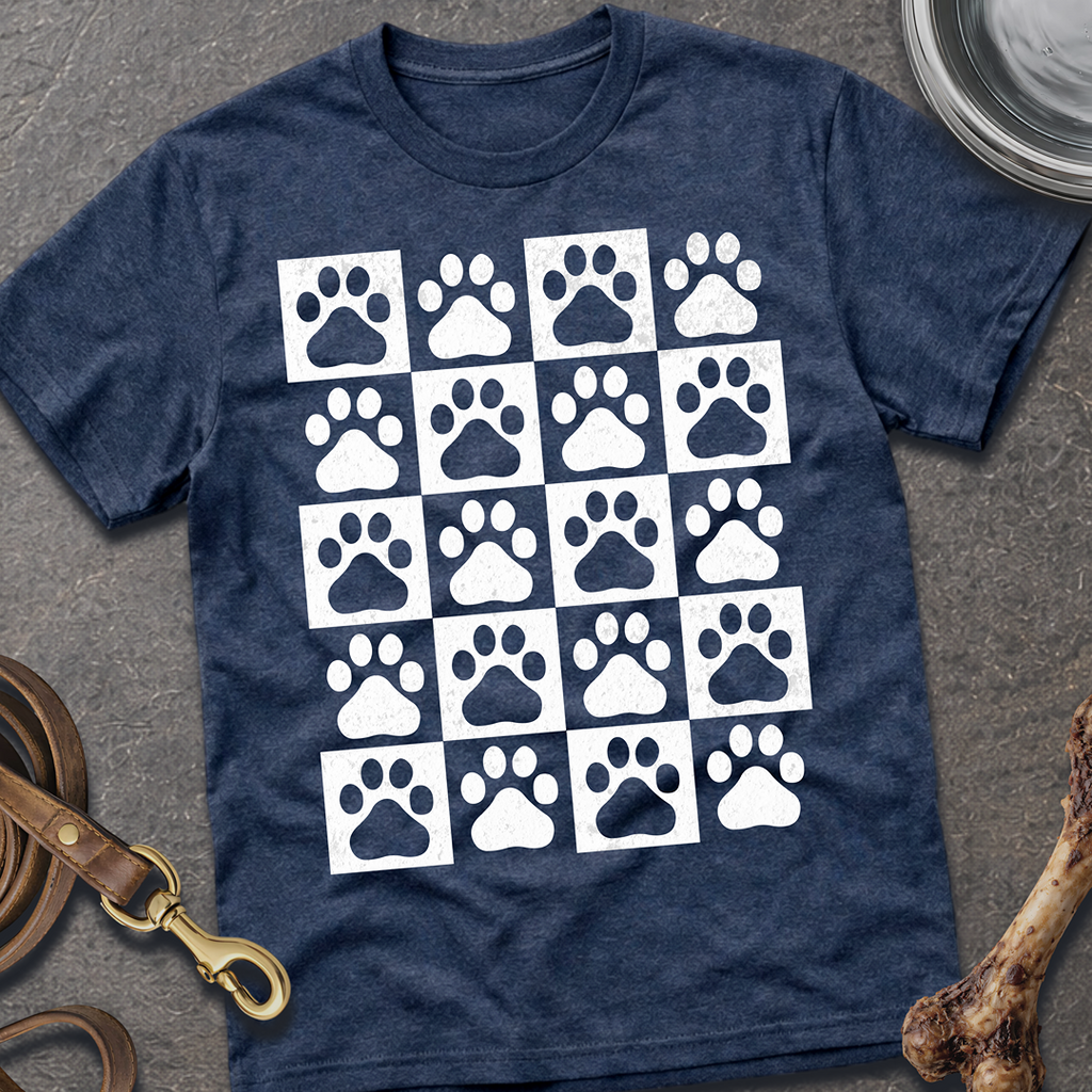 Dog Paw Chess Board T-Shirt