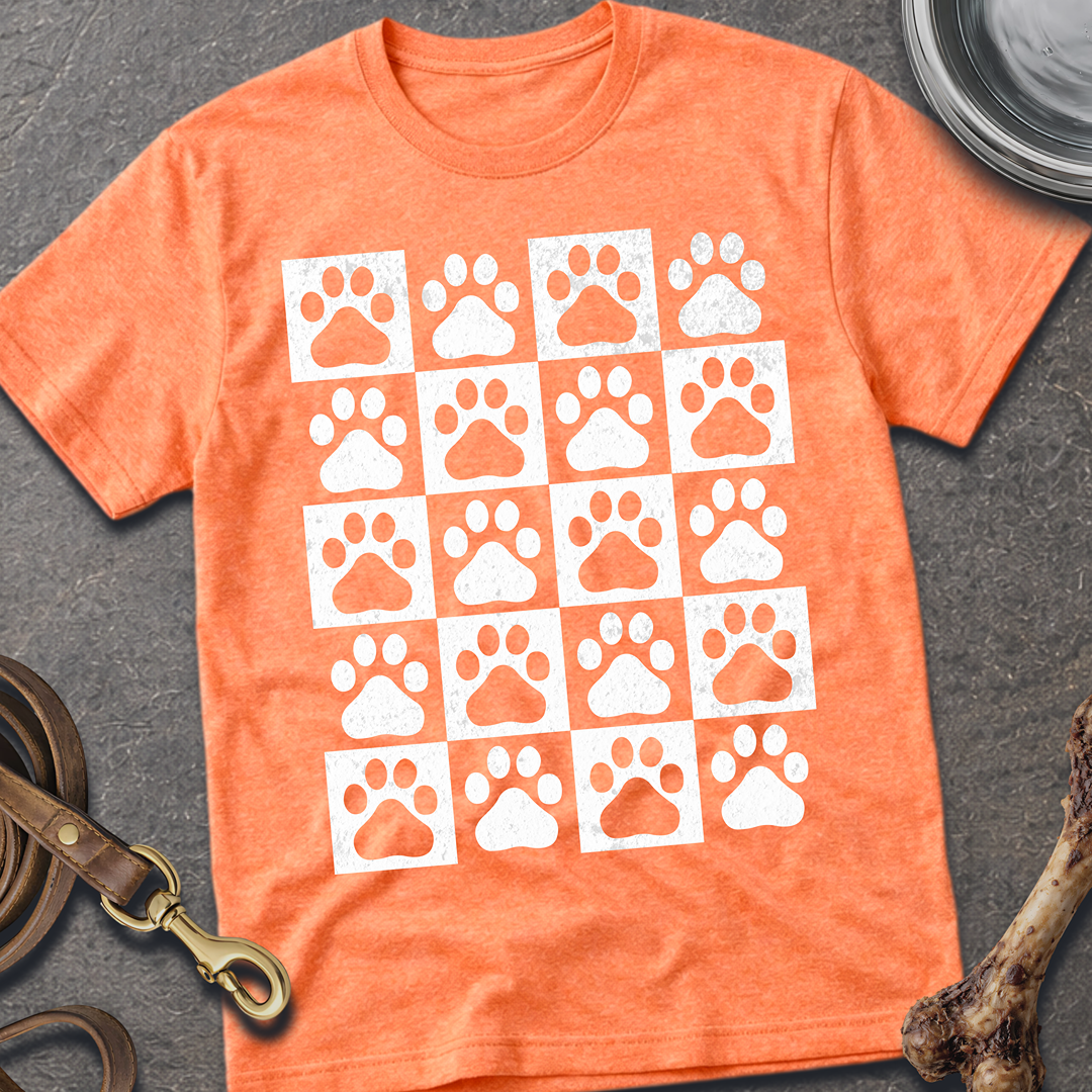 Dog Paw Chess Board T-Shirt