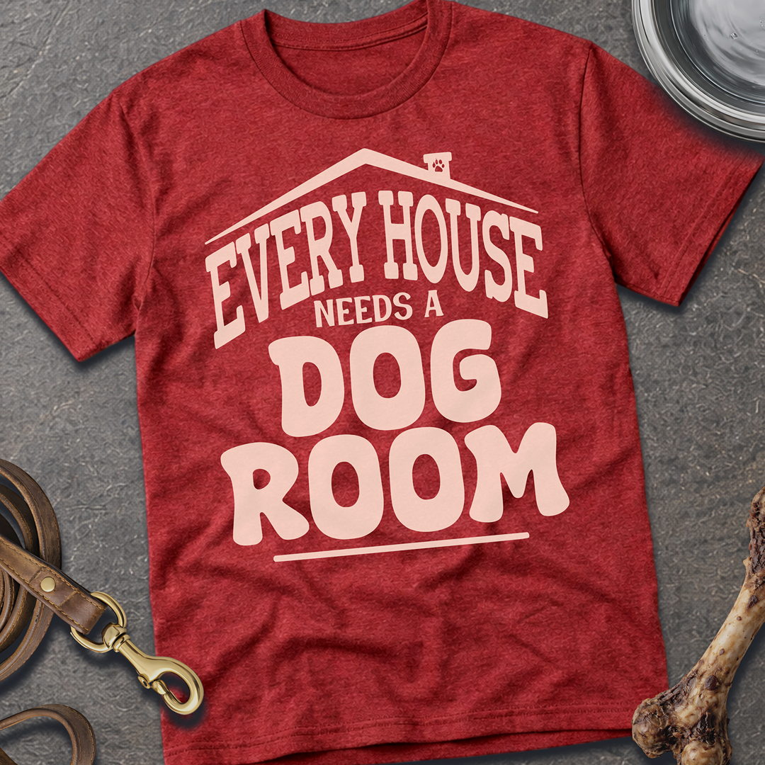 Dog Room T-Shirt - Heather Cardinal