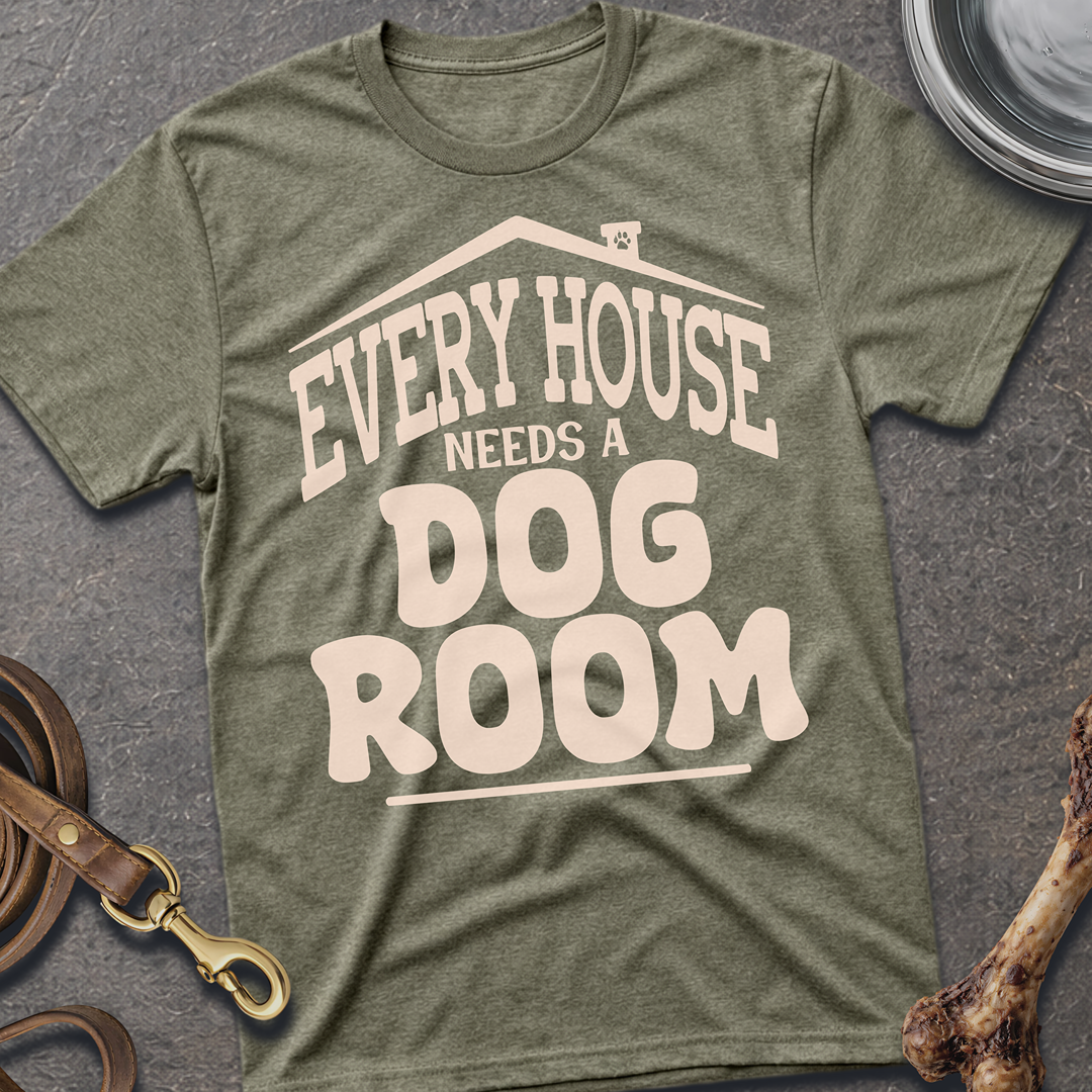 Dog Room T-Shirt - Heather Military Green