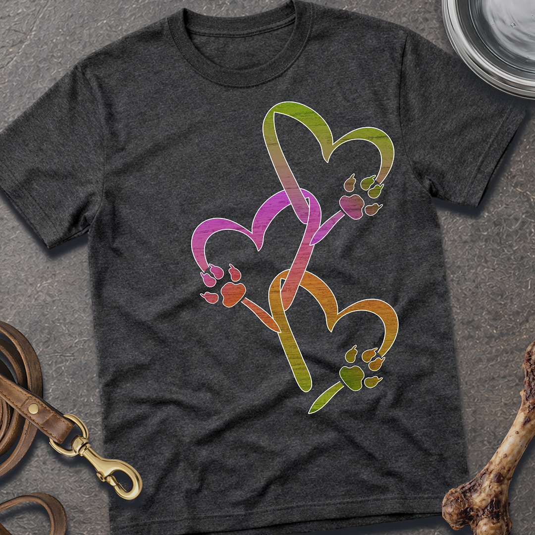 Heart Chain Dog Paws T-Shirt